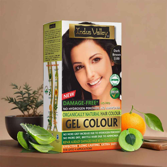 Organic & Natural Damage Free Gel Hair Colour |  Chemical Free, Long Lasting, Safe & Gentle - Available in 6 Shades