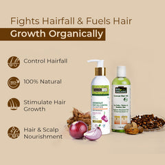 Growout Hair Oil and Shampoo 200ml Combo with Hibiscus & Rosemary Hair Growth Mask 150g for natural hair growth & nourishment