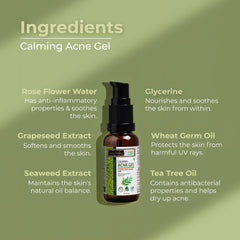 Calming Acne Gel Clarifies Skin & Soothes Acne With Seaweed Extract & Tea Tree Oil - 30ml.