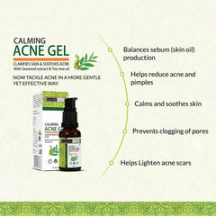 Calming Acne Gel Clarifies Skin & Soothes Acne With Seaweed Extract & Tea Tree Oil - 30ml.