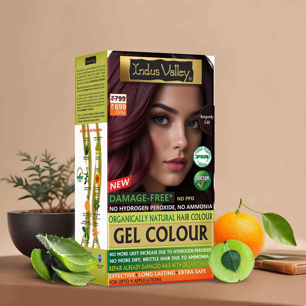 Burgundy gel hair colour