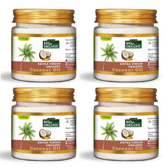 Bio Organic Extra Virgin Coconut Oil for Hair and Skin - Pack of 4