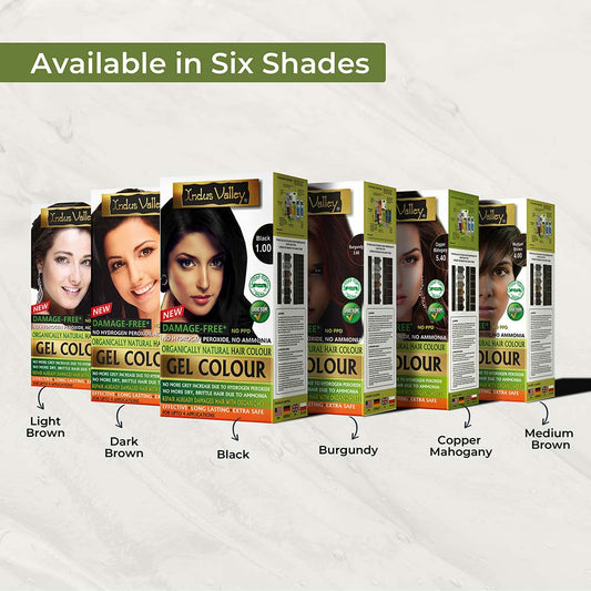 Organic & Natural Damage Free Gel Hair Colour avalable in 6 shades