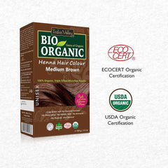 Bio Organic Medium Brown Henna Hair Colour - 100gm