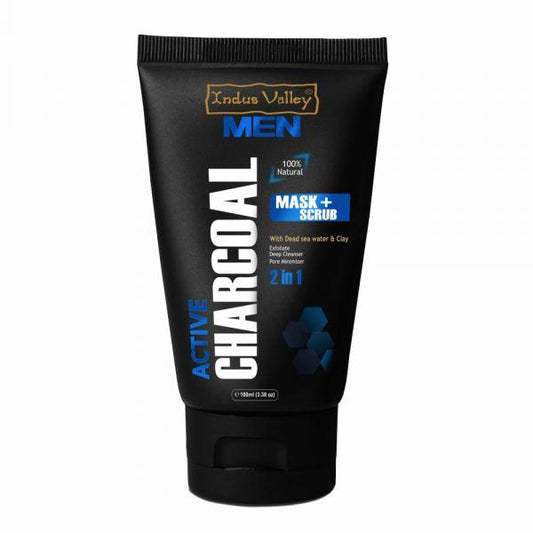 2-in-1 Men Active Charcoal Face Mask & Scrub