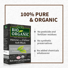 Bio Organic Soft Black Henna Hair Colour - 100gm